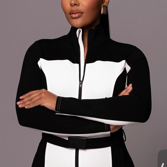 J luxe label Black and White Women's Jumpsuit - Picture 2 of 5